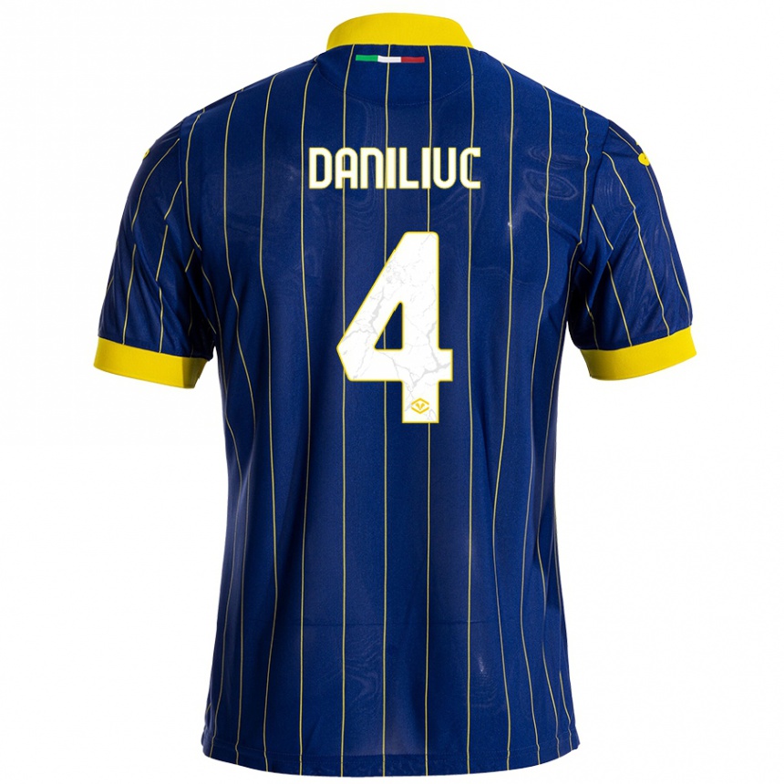 Homme Football Maillot Flavius Daniliuc #4 Bleu Jaune Tenues Domicile 2024/25