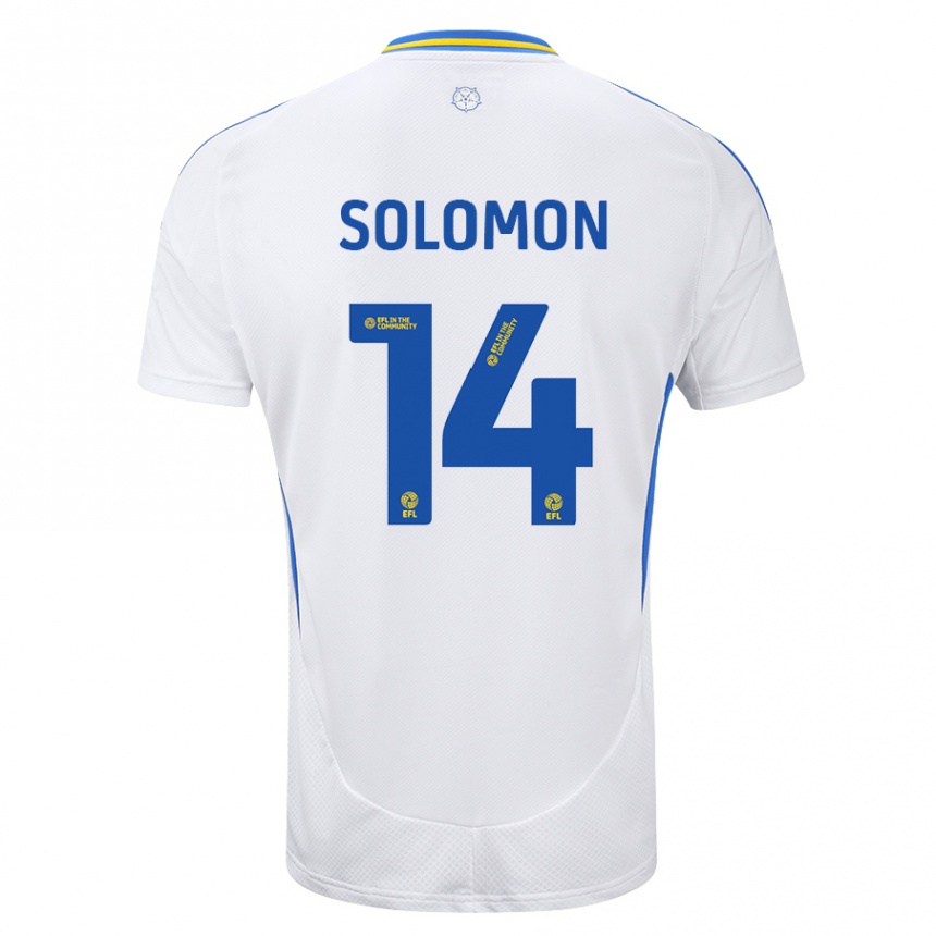 Femme Football Maillot Manor Solomon #14 Blanc Bleu Tenues Domicile 2024/25