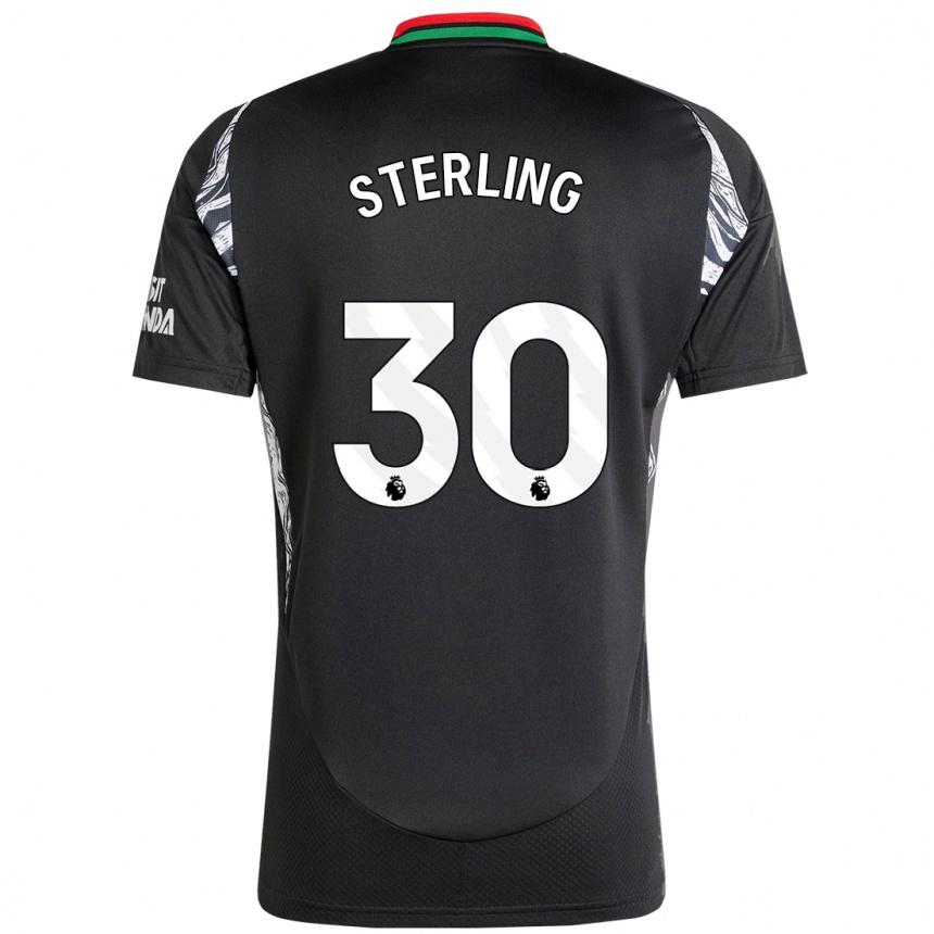 Femme Football Maillot Raheem Sterling #30 Noir Tenues Extérieur 2024/25