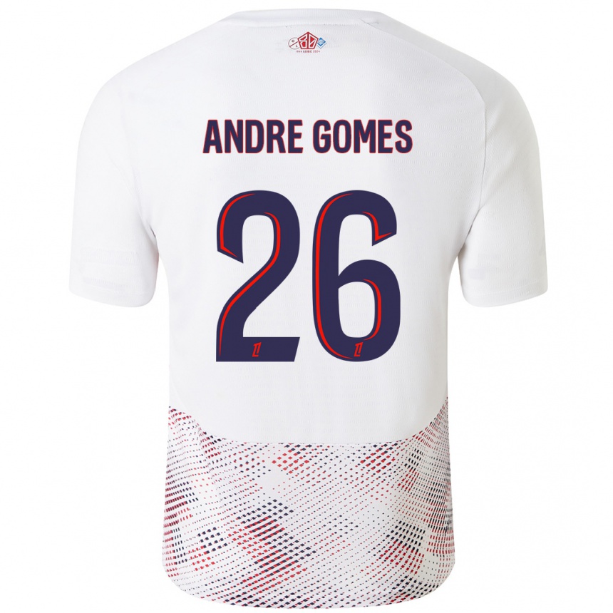 Femme Football Maillot André Gomes #26 Blanc Bleu Royal Tenues Extérieur 2024/25