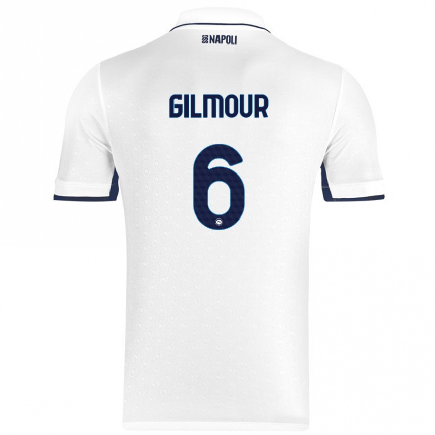 Femme Football Maillot Billy Gilmour #6 Blanc Bleu Royal Tenues Extérieur 2024/25