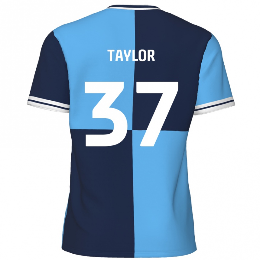 Femme Football Maillot Caleb Taylor #37 Bleu Ciel Bleu Foncé Tenues Domicile 2024/25