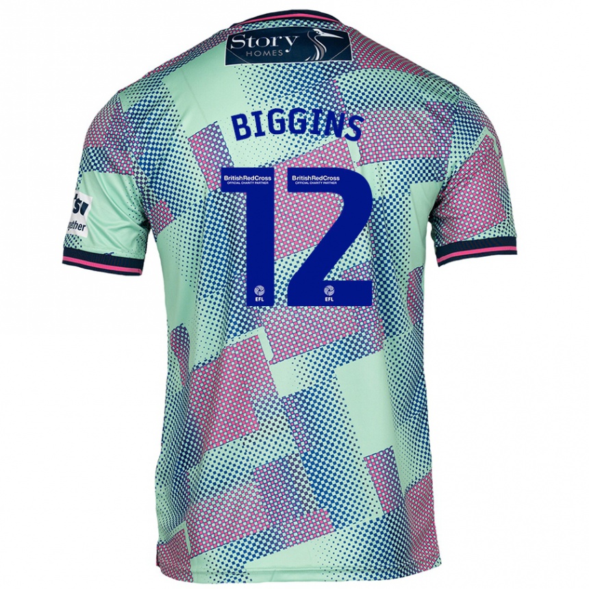 Femme Football Maillot Harrison Biggins #12 Vert Tenues Extérieur 2024/25